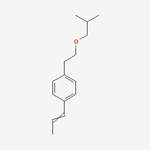 molecular formula C15H22O B14381512 1-[2-(2-Methylpropoxy)ethyl]-4-(prop-1-EN-1-YL)benzene CAS No. 89411-37-0