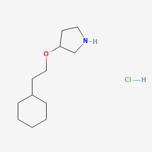 molecular formula C12H24ClNO B1438152 3-(2-Cyclohexylethoxy)pyrrolidine hydrochloride CAS No. 1185025-76-6