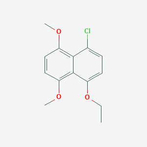 molecular formula C14H15ClO3 B14381576 1-Chloro-4-ethoxy-5,8-dimethoxynaphthalene CAS No. 89474-93-1