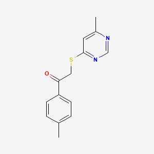 molecular formula C14H14N2OS B14381582 1-(4-Methylphenyl)-2-[(6-methylpyrimidin-4-yl)sulfanyl]ethan-1-one CAS No. 89991-24-2