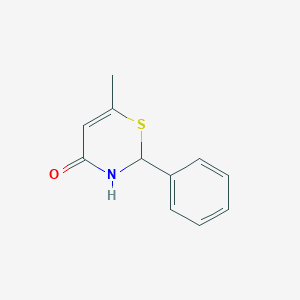 molecular formula C11H11NOS B14381586 6-Methyl-2-phenyl-2,3-dihydro-4H-1,3-thiazin-4-one CAS No. 88152-54-9