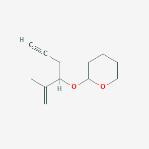 molecular formula C12H18O2 B14381592 2-[(2-Methylhex-1-en-5-yn-3-yl)oxy]oxane CAS No. 88376-86-7