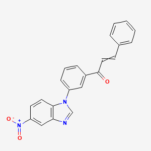 molecular formula C22H15N3O3 B14381657 1-[3-(5-Nitro-1H-benzimidazol-1-yl)phenyl]-3-phenylprop-2-en-1-one CAS No. 88538-72-1