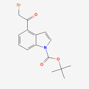 molecular formula C15H16BrNO3 B14381664 tert-Butyl 4-(bromoacetyl)-1H-indole-1-carboxylate CAS No. 88059-21-6