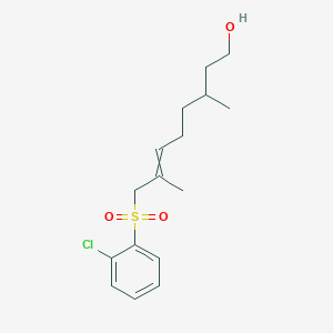 8-(2-Chlorobenzene-1-sulfonyl)-3,7-dimethyloct-6-en-1-ol