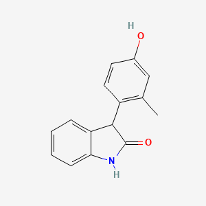 molecular formula C15H13NO2 B14381711 3-(4-Hydroxy-2-methylphenyl)-1,3-dihydro-2H-indol-2-one CAS No. 88109-96-0