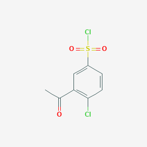 molecular formula C8H6Cl2O3S B1438172 3-乙酰基-4-氯苯-1-磺酰氯 CAS No. 1152558-91-2
