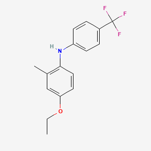 molecular formula C16H16F3NO B14381736 4-Ethoxy-2-methyl-N-[4-(trifluoromethyl)phenyl]aniline CAS No. 88429-28-1