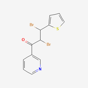 molecular formula C12H9Br2NOS B14381746 2,3-Dibromo-1-(pyridin-3-yl)-3-(thiophen-2-yl)propan-1-one CAS No. 89566-93-8