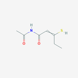 N-Acetyl-3-sulfanylpent-2-enamide