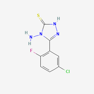 molecular formula C8H6ClFN4S B1438179 4-Amino-5-(5-chloro-2-fluorophenyl)-4H-1,2,4-triazole-3-thiol CAS No. 1152520-62-1