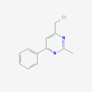 molecular formula C12H11ClN2 B14381837 4-(Chloromethyl)-2-methyl-6-phenylpyrimidine CAS No. 89966-85-8