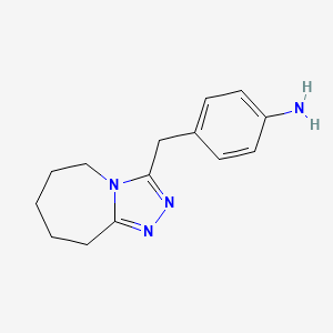 molecular formula C14H18N4 B1438185 4-{5H,6H,7H,8H,9H-[1,2,4]triazolo[4,3-a]azepin-3-ylmethyl}aniline CAS No. 1094444-95-7