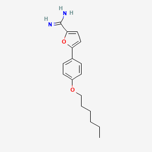 molecular formula C17H22N2O2 B14381854 5-[4-(Hexyloxy)phenyl]furan-2-carboximidamide CAS No. 88649-48-3