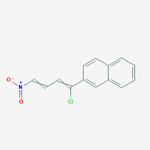 molecular formula C14H10ClNO2 B14381872 2-(1-Chloro-4-nitrobuta-1,3-dien-1-yl)naphthalene CAS No. 89375-15-5