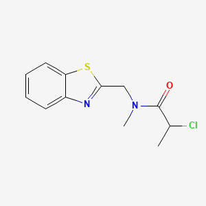 molecular formula C12H13ClN2OS B1438191 N-(1,3-benzothiazol-2-ylmethyl)-2-chloro-N-methylpropanamide CAS No. 1098361-16-0
