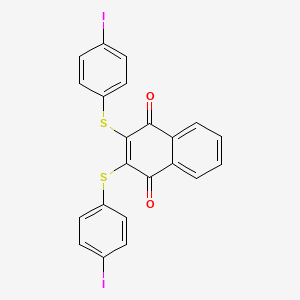 molecular formula C22H12I2O2S2 B14381975 2,3-Bis[(4-iodophenyl)sulfanyl]naphthalene-1,4-dione CAS No. 89477-83-8