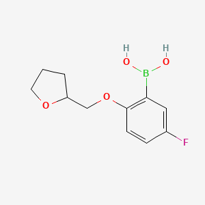 molecular formula C11H14BFO4 B1438198 [5-Fluoro-2-(oxolan-2-ylmethoxy)phenyl]boronic acid CAS No. 1310939-56-0