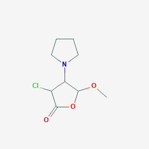 molecular formula C9H14ClNO3 B14381985 3-Chloro-5-methoxy-4-(pyrrolidin-1-yl)oxolan-2-one CAS No. 88050-94-6