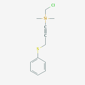 molecular formula C12H15ClSSi B14381991 (Chloromethyl)(dimethyl)[3-(phenylsulfanyl)prop-1-yn-1-yl]silane CAS No. 88297-96-5