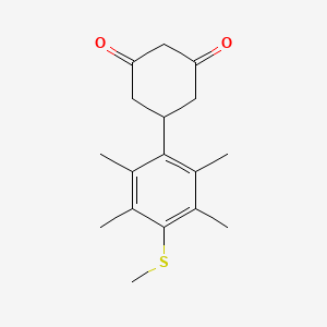 molecular formula C17H22O2S B14382047 5-[2,3,5,6-Tetramethyl-4-(methylsulfanyl)phenyl]cyclohexane-1,3-dione CAS No. 88311-23-3