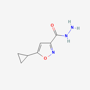 molecular formula C7H9N3O2 B1438205 5-环丙基-3-异恶唑甲酰肼 CAS No. 21080-82-0