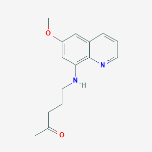 molecular formula C15H18N2O2 B14382058 5-[(6-Methoxyquinolin-8-YL)amino]pentan-2-one CAS No. 88714-71-0