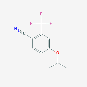 molecular formula C11H10F3NO B1438206 4-(丙烷-2-yloxy)-2-(三氟甲基)苯甲腈 CAS No. 1094436-68-6