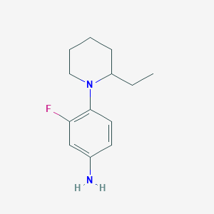 molecular formula C13H19FN2 B1438216 4-(2-乙基-1-哌啶基)-3-氟苯胺 CAS No. 1094863-26-9