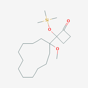 molecular formula C20H38O3Si B14382180 2-(1-Methoxycyclododecyl)-2-[(trimethylsilyl)oxy]cyclobutan-1-one CAS No. 88441-32-1