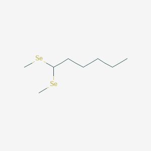 molecular formula C8H18Se2 B14382188 Hexane, 1,1-bis(methylseleno)- CAS No. 88088-11-3