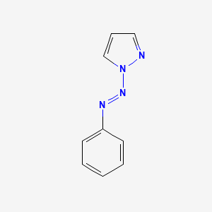 molecular formula C9H8N4 B14382198 1-[(E)-Phenyldiazenyl]-1H-pyrazole CAS No. 89453-08-7