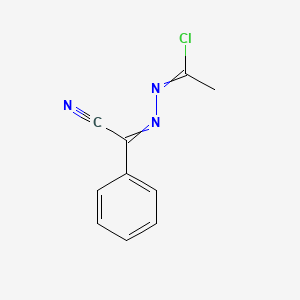 molecular formula C10H8ClN3 B14382206 N-[Cyano(phenyl)methylidene]ethanehydrazonoyl chloride CAS No. 90017-11-1