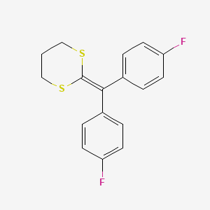 molecular formula C17H14F2S2 B14382234 2-[Bis(4-fluorophenyl)methylidene]-1,3-dithiane CAS No. 89863-72-9