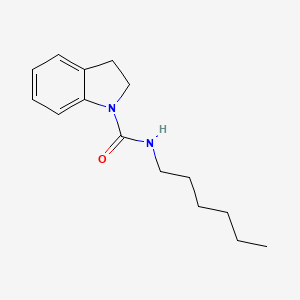 molecular formula C15H22N2O B14382253 N-Hexyl-2,3-dihydro-1H-indole-1-carboxamide CAS No. 89731-77-1