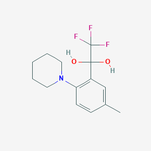 2,2,2-Trifluoro-1-[5-methyl-2-(piperidin-1-yl)phenyl]ethane-1,1-diol