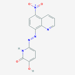 molecular formula C14H9N5O4 B14382275 6-[2-(5-Nitroquinolin-8-yl)hydrazinyl]pyridine-2,3-dione CAS No. 88606-31-9