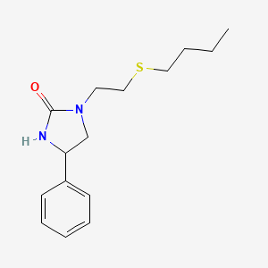 molecular formula C15H22N2OS B14382318 1-[2-(Butylsulfanyl)ethyl]-4-phenylimidazolidin-2-one CAS No. 89446-79-7