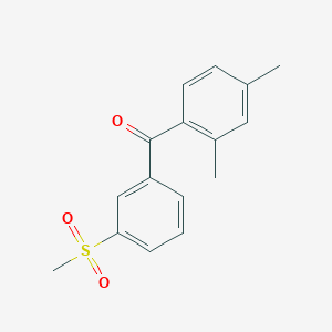 molecular formula C16H16O3S B1438232 (2,4-Dimethylphenyl)(3-methanesulfonylphenyl)methanone CAS No. 1094374-35-2
