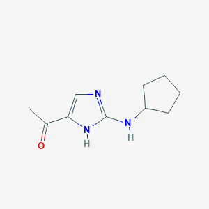 molecular formula C10H15N3O B14382323 1-[2-(Cyclopentylamino)-1H-imidazol-5-yl]ethan-1-one CAS No. 88723-25-5