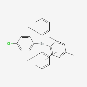 molecular formula C33H37ClSn B14382332 (4-Chlorophenyl)tris(2,4,6-trimethylphenyl)stannane CAS No. 88259-32-9