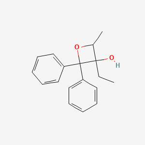 molecular formula C18H20O2 B14382363 3-Ethyl-4-methyl-2,2-diphenyloxetan-3-ol CAS No. 89867-87-8