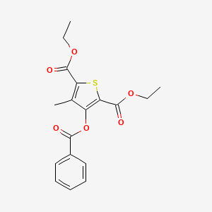 molecular formula C18H18O6S B14382374 Diethyl 3-(benzoyloxy)-4-methylthiophene-2,5-dicarboxylate CAS No. 89626-45-9