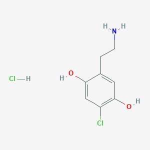 molecular formula C8H11Cl2NO2 B14382375 2-(2-Aminoethyl)-5-chlorobenzene-1,4-diol;hydrochloride CAS No. 88441-13-8