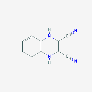 molecular formula C10H10N4 B14382410 1,4,4a,5,6,8a-Hexahydroquinoxaline-2,3-dicarbonitrile CAS No. 88548-93-0