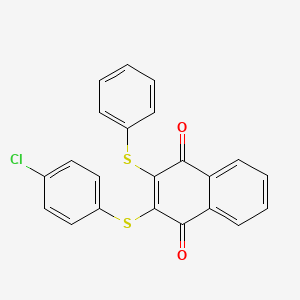 B14382419 2-[(4-Chlorophenyl)sulfanyl]-3-(phenylsulfanyl)naphthalene-1,4-dione CAS No. 89477-93-0