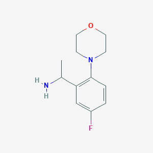 molecular formula C12H17FN2O B1438242 1-[5-氟-2-(吗啉-4-基)苯基]乙-1-胺 CAS No. 1019627-92-9