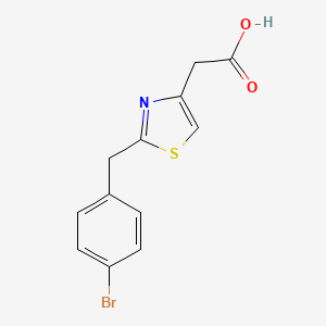 molecular formula C12H10BrNO2S B1438245 2-{2-[(4-溴苯基)甲基]-1,3-噻唑-4-基}乙酸 CAS No. 1053656-92-0