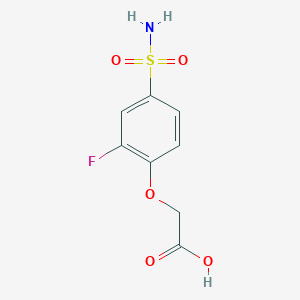 molecular formula C8H8FNO5S B1438255 2-(2-Fluoro-4-sulfamoylphenoxy)acetic acid CAS No. 1094562-69-2