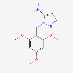 molecular formula C13H17N3O3 B1438256 1-[(2,4,6-三甲氧基苯基)甲基]-1H-吡唑-5-胺 CAS No. 1152879-80-5